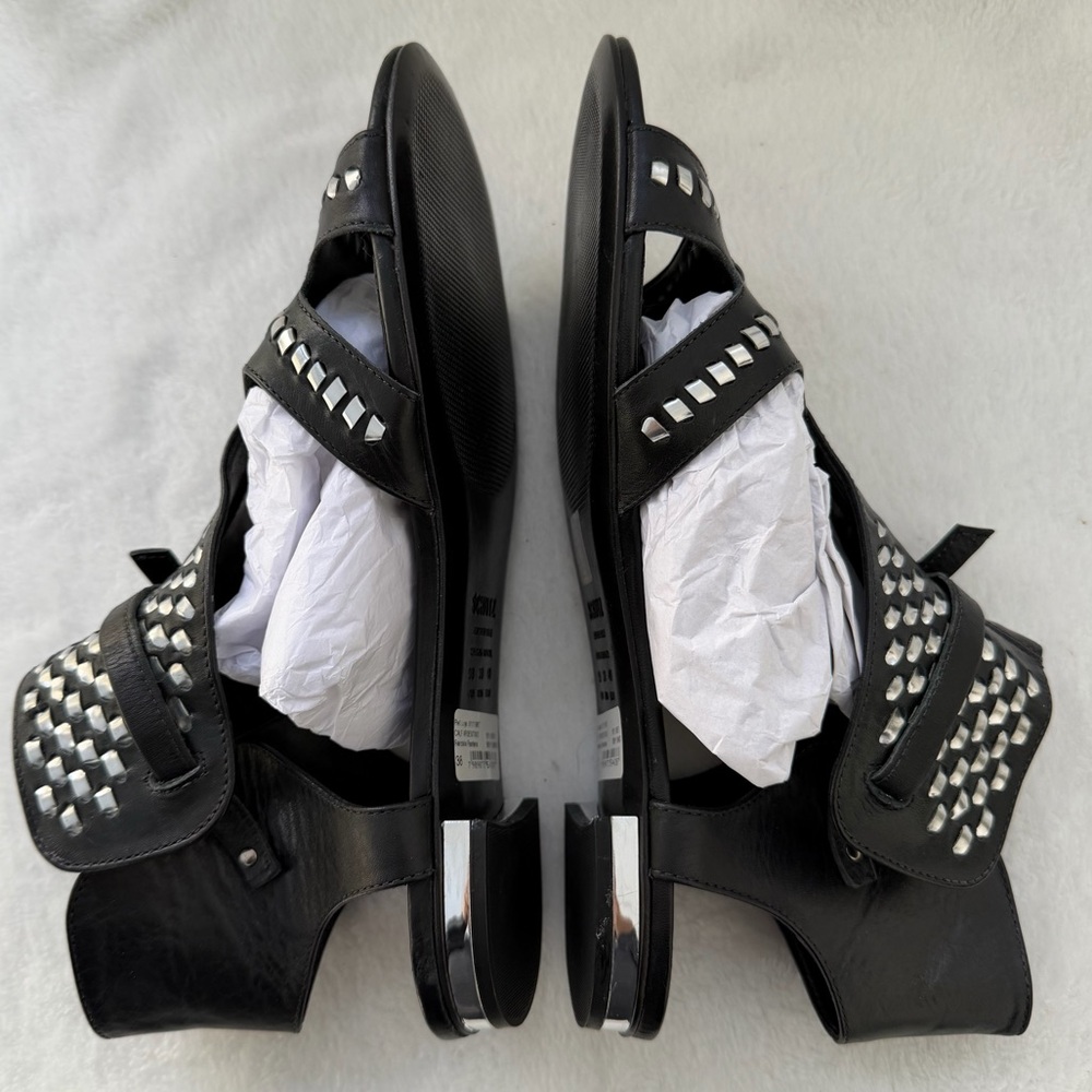 SCHUTZ Sandalia Rasteira Black Leather Woven Sandals Size 9 Boho New w/Box - Picture 10 of 15
